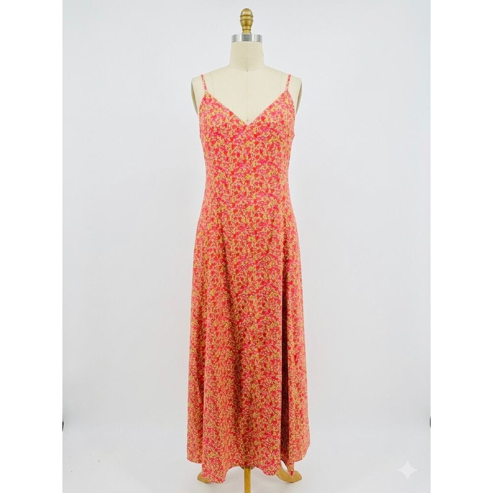 Gretchen Scott Floral Slip Maxi Dress S Dopamine Resort Flowy Vacation Boho